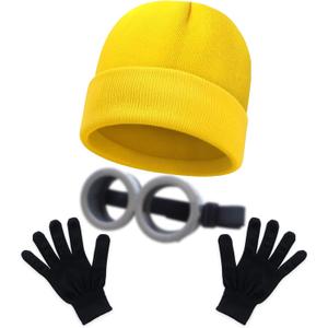 SKIUEMI 3Pcs Halloween Cosplay Costume Accessories for Man Women Halloween Cosplay Party Yellow (Yellow)