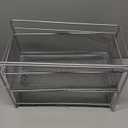 2 Tier Sliding Basket Stackable Cabinet Pull-Out Drawer Mesh Organizer for Kitchen Under Sink Storage (Silver)