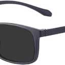oriopxic Oval Frame Nearsighted Glasses Myopia Distance Glasses Men Women Shortsighted Glasses (-0.5, Black/Polarized)