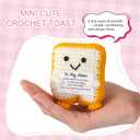 Crochet Toast Gift for Mom from Daughter or Son, Cute Handmade Plush Keepsake with Heartfelt Message Card, Mothers Day or Birthday Gift, Small Desk Decor