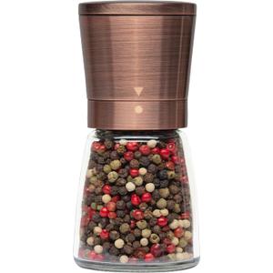 Copper Pepper Grinder or Pepper Mill, Manual Salt Grinder Refillable with Adjustable Coarseness, Black Pepper Grinder Made of Stainless Steel, Himalayan Salt and Sea Salt Grinder