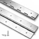 Zonon 2 Pack Heavy Duty Piano Hinge 24'' x 3 '' Width 0.060'' Thick, Silver