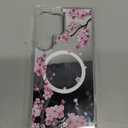 for Galaxy S24 Ultra Case with Slim,Magnetic,Transparent Crystal Clear Slim Hard PC Shockproof Anti-Scratch Full Protective Cover for Samsung Galaxy S24 Ultra 5G 012-Cherry Blossoms, 10