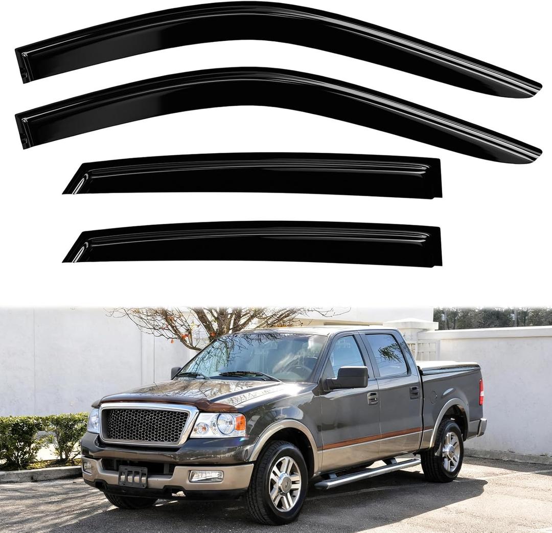 4PC Rain Guards for 2015-2025 Ford Edge Window Visors Deflectors Sun Shades Vent Tape On Out Channel