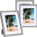 LYYYXGYP 8x10 Picture Frame with Mat Wood Grain Gray Photo Frame 8 x 10 Matted to 5x7 for Wall Mounting and Tabletop Display 3 Pack