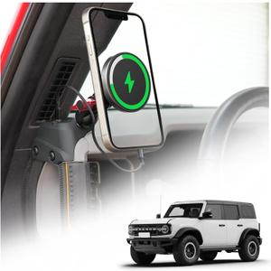 Magnetic Phone Holder with Charging C Port for Ford Bronco 2021 2022 2023 2024 2025 2026, Adjustable Angle 360 Phone Mount for Bronco Accessories