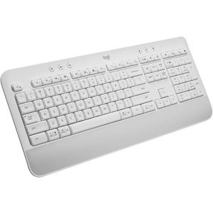 Logitech Signature K650 Comfort Full-Size Wireless Keyboard with Wrist Rest, BLE Bluetooth or Logi Bolt USB Receiver, Deep-Cushioned Keys, Numpad, Compatible with Most OS/PC/Window/Mac - Off White
