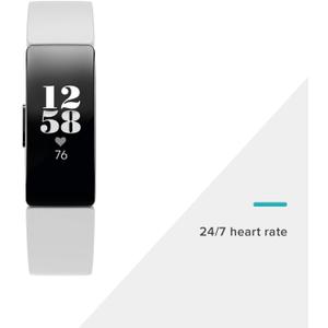 Fitbit Inspire HR Heart Rate and Fitness Tracker With S and L Bands, White, One Size, 1 Count