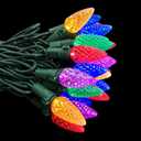 MXTCLM C6 Christmas Lights 50 LED Multicolor Strawberry 18ft Waterproof String Lights for Outdoor Indoor Garden Yard Home Party Christmas Tree Decorations (Multicolor)