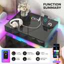 Dystler LED Night Stand with Charging Station, Lockable Hidden Drawer, 19.69"W x 15.75"D x 23.62"H