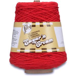 Lily Sugar'n Cream Cotton Cone Yarn, 14 oz, Red, 1 Cone
