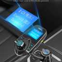 Nulaxy KM18 Bluetooth 5.4 Car Adapter with 1.44" Clear Display & Flexible Gooseneck - FM Radio Transmitter & Bluetooth Receiver for Hands-Free Calls, Wireless Music via BT/FM/AUX/TF, USB Car Charger