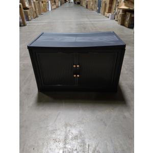 SAILUN 83Gal/ 335Qt Stackable Storage Bins Folding Collapsible Storage Bins with Lid, Closet Organizers and Storage, Storage Box with Door Black 26" W x 17" D x 43.7" H