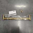 Towel Bar, Adjustable 14.4inch - 25.2inch Towel Rack, Self Adhesive & Wall Mounted for Bathroom Kitchen Hand Towel Holder Cloths Hanger 304 Stainless Steel Organizer Single Bar (1, Gold)