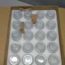 40 Pack 4 oz Mini Glass Jars with PE Lids - Small Yogurt/Pudding Containers for Wedding Favors, Honey, Spices & DIY Crafts (Includes Labels & String)