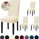 Chair Covers, Stretch Dining room chair covers set of 4, Removable Washable Chair Covers for Dining Chairs, Dining Chair Slipcovers for Dining Room, Hotel, Ceremony, .Beige