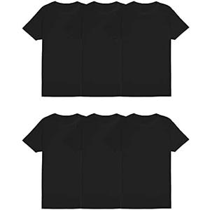 Fruit of the Loom men's Stay Tucked Crew T-shirt Underwear, Classic Fit - Black 5 Pack, Large US