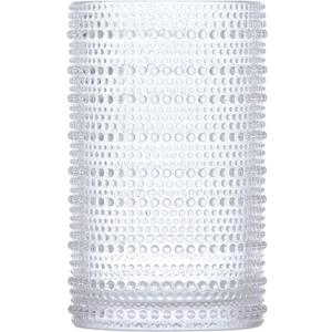 Fortessa Orbetto Outdoor Hobnail Plastic Drinkware Collection, Iced Beverage Cocktail Glass 4 Pack, 13 Ounce, Clear