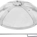Fire Pit Spark Screen Round 20", Reinforced Heavy Duty Steel Metal Cover, Outdoor Firepit Lid, Easy-Opening Top Screen Covers Round with Ring Handle for Outdoor Patio Fire Pits Backyard