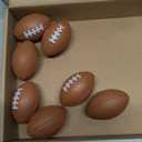 Hxezoc Mini Football Stress Balls 7 Packs Football Foam Sports Balls Small Squeeze Anxiety Bulk Toy Ball for Kids Football Birthday Party, School Carnival Party Supplies