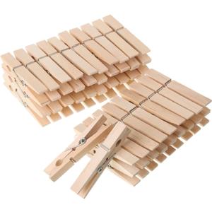 Mr. Pen- Large Wooden Clothes Pins, 2.9 Inch, 50 Pack, Natural Wood Clips for Crafts, Classroom Projects, Hanging Photos, Chip Bags, Decoration, Rust Resistant Spring