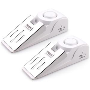 EMDMAK Door Stop Alarm with 120DB Siren Door Stop for Home & Travel (White) (Pack of 2)