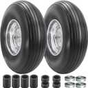 SIMEIQI 134.00-6 Flat-Free Solid Tire and Wheel with 3/4 & 5/8 Bearing 1.75"-6" Centered Hub 4.00-6 Tire for Yard Cart Garden Wagon