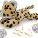 Leopard Stuffed Animal for Kids,8 inch Realistic Animal Plush Toy Lying Down Posture Animals,Plush Leopards for Boys Girls Adult Birthday Hug Teaching(S-Leopard)