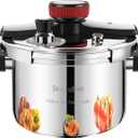 4 Quart Stainless Steel Pressure Cooker, Heavy Duty Stovetop Pressure Cooker, Induction Compatible, Safe Locking Lid, Dishwasher Safe, Compact Fast Cooking Pot for Home Kitchen