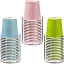 3 Pack Bathroom Cup Dispenser 3 oz Countertop Storage Mouthwash Cups Holder, Plastic Small Disposable Paper Cup Holders for Bathroom Sink Counter