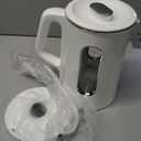 OFFACY Electric Kettle, Double Wall Glass Inner, Hot Water Boiler Heater Pot, 1.5-Liter, 1200 Watts for Fast Boiling, 53oz BPA Free, White