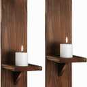 2Pcs Vintage Wall Sconces Candle Holder, Wooden Vintage Hanging Candlestick Holder, Handmade Hanging Wall Sconces for Bedroom, Dining Room, Bathroom, Living Room, Kitchen, Door