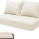 2pcs (22 x 16in Pillow), beige Uthem Outdoor Loveseat Cushion Waterproof Oxford UV Resistant and Fade Resistant Patio Furniture Cushion, Deep Seat Cushions for Patio Couch, Cream, (PILLOWS ONLY)