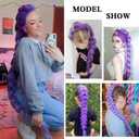 Purple Braiding Hair Pre Stretched 30 Inch - Purple Hair Extensions for Braids Long Synthetic Yaki Braiding Hairs DIY Braids Ponytail for Stage Party Halloween Cosplay 2 Pack