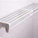EZ Shelf - Closet Shelf with Hanging Rod - 30 to 50" Expandable, White, Closet Shelves  Strong, Holds 200 lbs  Easy Install  Backwall (Floating) with 2 End Brackets, Alternative to Wire Shelving