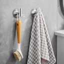 2 x Suction Cup Hooks for Shower, Towel Hook for Bathroom Wall, 2 Pack No-Drill Wall Hanger for Kitchen, Glass, Mirror, Tile to Hang Robes, Loofah(Silver)