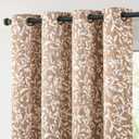jinchan Blackout Curtains for Bedroom, Warm Taupe Scroll Floral Patterned Curtains 90 Inch Length for Living Room, Farmhouse Vintage Art Deco Drapes, Thermal Insulated Window Curtains Grommet 2 Panels