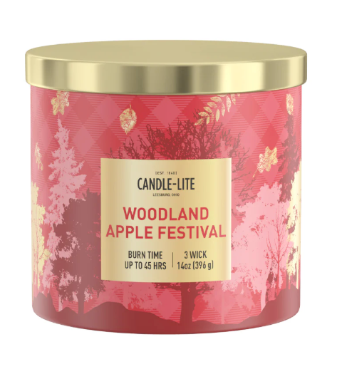 Candle-lite Woodland Apple Festival Candles, , 14 oz Jar, 45 Hour Burn, Fall Scented Candle for Home Decor, 3-Wick, Proudly Poured in USA, Candle Decoration , Pack Of 2