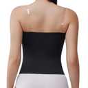 USEASY Women's Strapless Top Black Tanktop Women Flat Tummy Shapewear Strapless Tank Tops for Women with Soft Tummy Control Black XL (Black, XL)