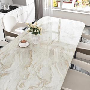 Glossy Beige/Gold Marble Contact Paper for Countertops Gold Peel and Stick Wallpaper Self Adhesive Countertop Contact Paper for Cabinets Drawers Waterproof Vinyl Wrap for Kitchen Bathroom 24''x118''