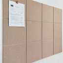 Large Cork Board Alternative - 12-Pack Felt Wall Tiles with Safe Removable Adhesive Tabs, Cork Wall Tiles Bulletin Board Home Office Essentials - Camel