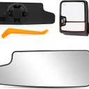 Driver Side Lower Mirror Glass Replacement for 2019 2020 2021 2022 2023 2024 2025 Chevy Silverado GMC Sierra 1500 2500 HD 3500 HD Left Convex Non-Heated Towing Mirror with Back Plate