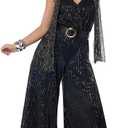 California Costumes, Let's Dance - Disco Jumpsuit, Women's Size Large (Black)