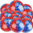 12pcs Spider Web Beach Balls, PVC Material Inflatable Blue and Red Beach Balls Water Toys for Kids Party Outdoor Activity Summer Pool Game Supplies