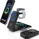 Wireless Charger for Apple Charging Station, Dual MagSafe Charger for iPhone 17/17 Pro/17 Pro/iPhone 16 Pro Max//AirPods, 3 in 1 Foldable iPhone Charging Station, Watch Charger for Apple iWatch Series