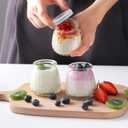 4oz Small Glass Jars 40Pack, Clear Glass Pudding Jars with PE Lids and Tags, Spice Jars/Glass Jelly Jars/Yogurt Jars/Small Jars with Lids (Set of 40)