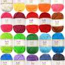 20 Acrylic Yarn Skeins - 438 Yards Multicolored Yarn in Total Great Crochet and Knitting Starter Kit for Colorful Craft Assorted Colors