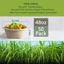 50 x Homestockplus 48 Oz Disposable Bowls - Heavy Duty and Compostable Bowl - Made from Sugarcane and Bamboo Fibers, Microwave Safe - Large Paper Bowl for Soup, Salad, Ramen, Popcorn, etc. [50/ Pack]