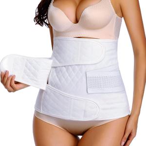 Post Belly Band Postpartum Recovery Belt Girdle Belly Binder, Cotton (Large, White)