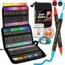 Betem Acrylic Paint Markers Pens, Dual Tip 72 Colors Premium Paint Pens Acrylic Markers for Wood, Fabric, Canvas, Stone, Rock Painting, Glass, Ceramic Surfaces, DIY Crafts Making Art Supplies with Bag